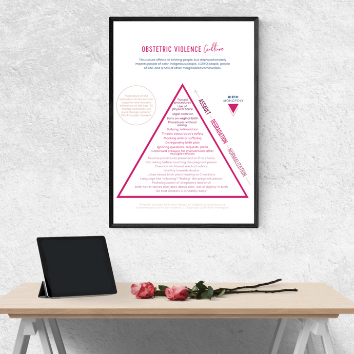 Poster: Obstetric Violence Culture Pyramid (Printed & Shipped to You)